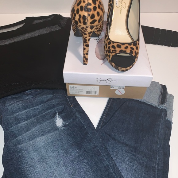 Jessica Simpson-Spotty Leopard Heels Size 8.5M - Picture 5 of 8